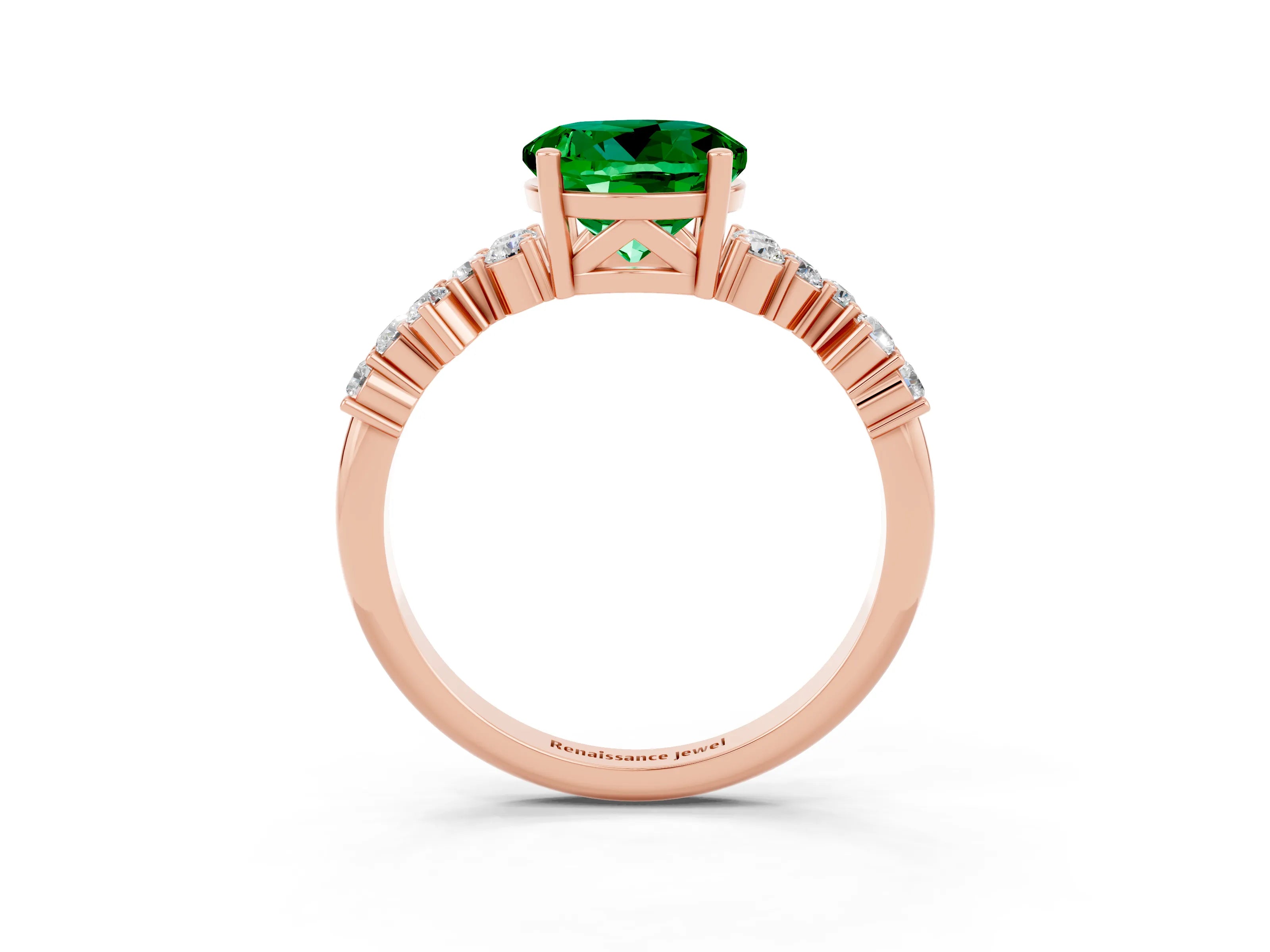 Rose gold Round Cut Diamond Cluster Pavé Band with Four-Prong Setting_3
