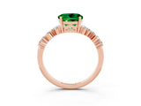 Rose gold Round Cut Diamond Cluster Pavé Band with Four-Prong Setting_3
