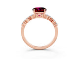 Rose gold Round Cut Diamond Cluster Pavé Band with Four-Prong Setting_3