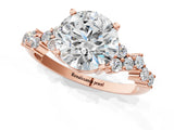 Rose gold Round Cut Diamond Cluster Pavé Band with Four-Prong Setting_4
