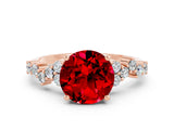 Rose gold Round Cut Diamond Cluster Pavé Band with Four-Prong Setting