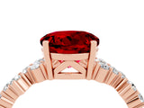Rose gold Round Cut Diamond Cluster Pavé Band with Four-Prong Setting_4