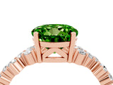 Rose gold Round Cut Diamond Cluster Pavé Band with Four-Prong Setting_4