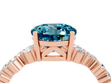 Rose gold Round Cut Diamond Cluster Pavé Band with Four-Prong Setting_4