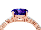 Rose gold Round Cut Diamond Cluster Pavé Band with Four-Prong Setting_4