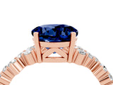 Rose gold Round Cut Diamond Cluster Pavé Band with Four-Prong Setting_4