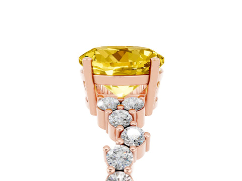 Rose gold Round Cut Diamond Cluster Pavé Band with Four-Prong Setting_5