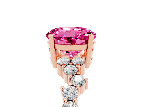 Rose gold Round Cut Diamond Cluster Pavé Band with Four-Prong Setting_5