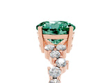 Rose gold Round Cut Diamond Cluster Pavé Band with Four-Prong Setting_5