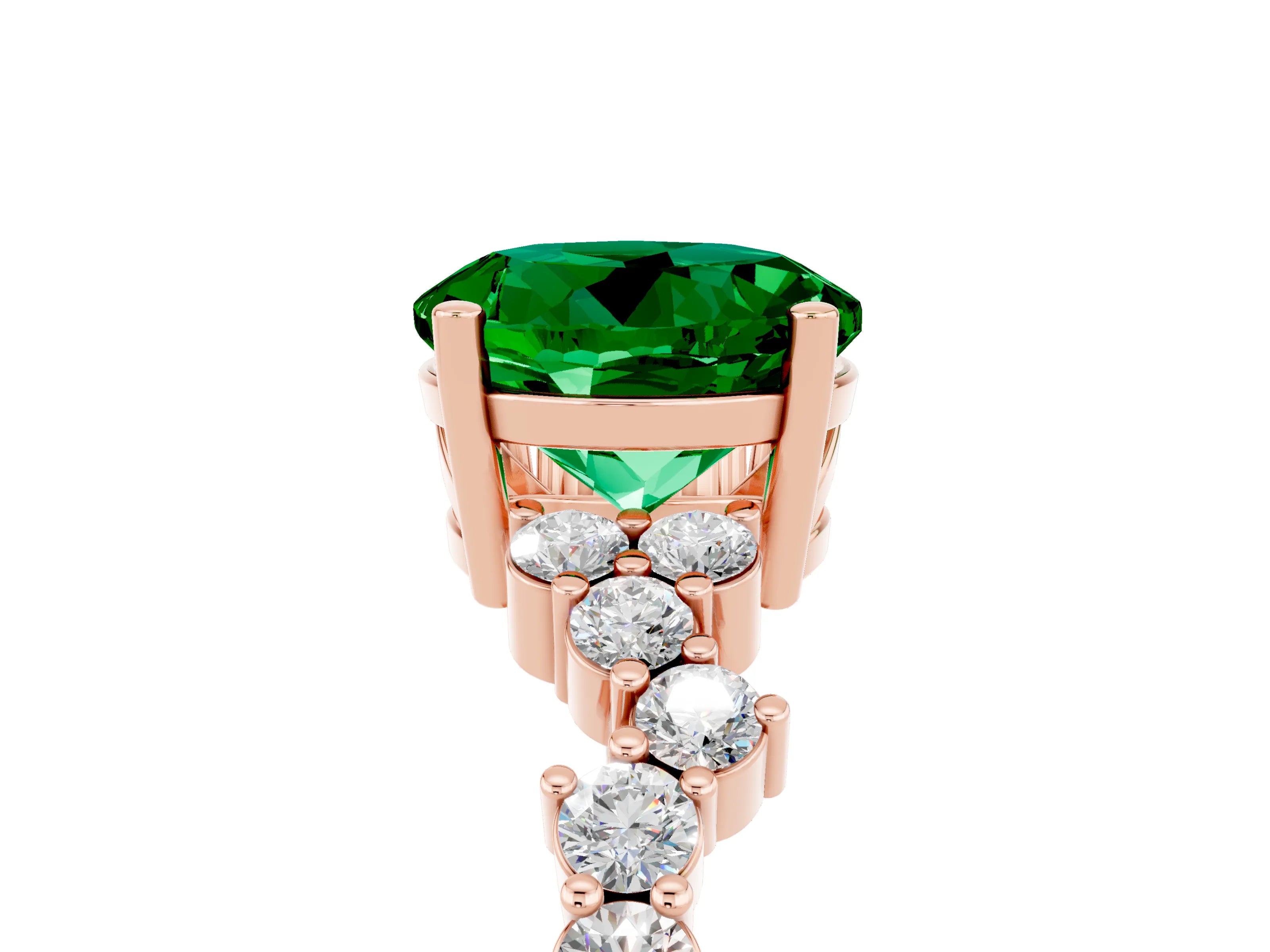 Rose gold Round Cut Diamond Cluster Pavé Band with Four-Prong Setting_5
