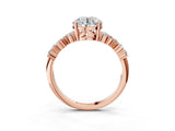 Rose gold Round Cut Diamond Cluster Pavé Band with Four-Prong Setting_6
