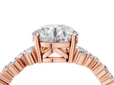 Rose gold Round Cut Diamond Cluster Pavé Band with Four-Prong Setting_7