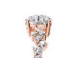Rose gold Round Cut Diamond Cluster Pavé Band with Four-Prong Setting_8