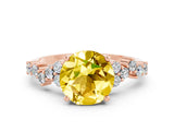 Rose gold Round Cut Diamond Cluster Pavé Band with Four-Prong Setting