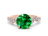 Rose gold Round Cut Diamond Cluster Pavé Band with Four-Prong Setting
