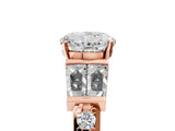 Rose gold Round Cut Diamond Engagement Ring with Baguette Side Stones and Channel Set Band_47