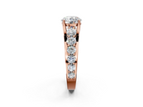 Rose gold Round Cut Diamond Engagement Ring with Pavé Band and Four-Prong Setting_17