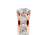 Rose gold Round Cut Diamond Engagement Ring with Pavé Band and Four-Prong Setting_20
