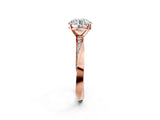 Rose gold Round Cut Diamond Engagement Ring with Side Stone Accents and Four-Prong Setting_24