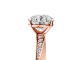 Rose gold Round Cut Diamond Engagement Ring with Side Stone Accents and Four-Prong Setting_29