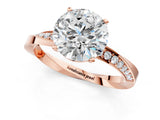 Rose gold Round Cut Diamond Engagement Ring with Side Stone Accents and Four-Prong Setting_61