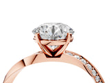 Rose gold Round Cut Diamond Engagement Ring with Side Stone Accents and Four-Prong Setting_64