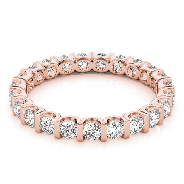 Rose gold Round-Cut Diamond Eternity Band with Channel Setting 1