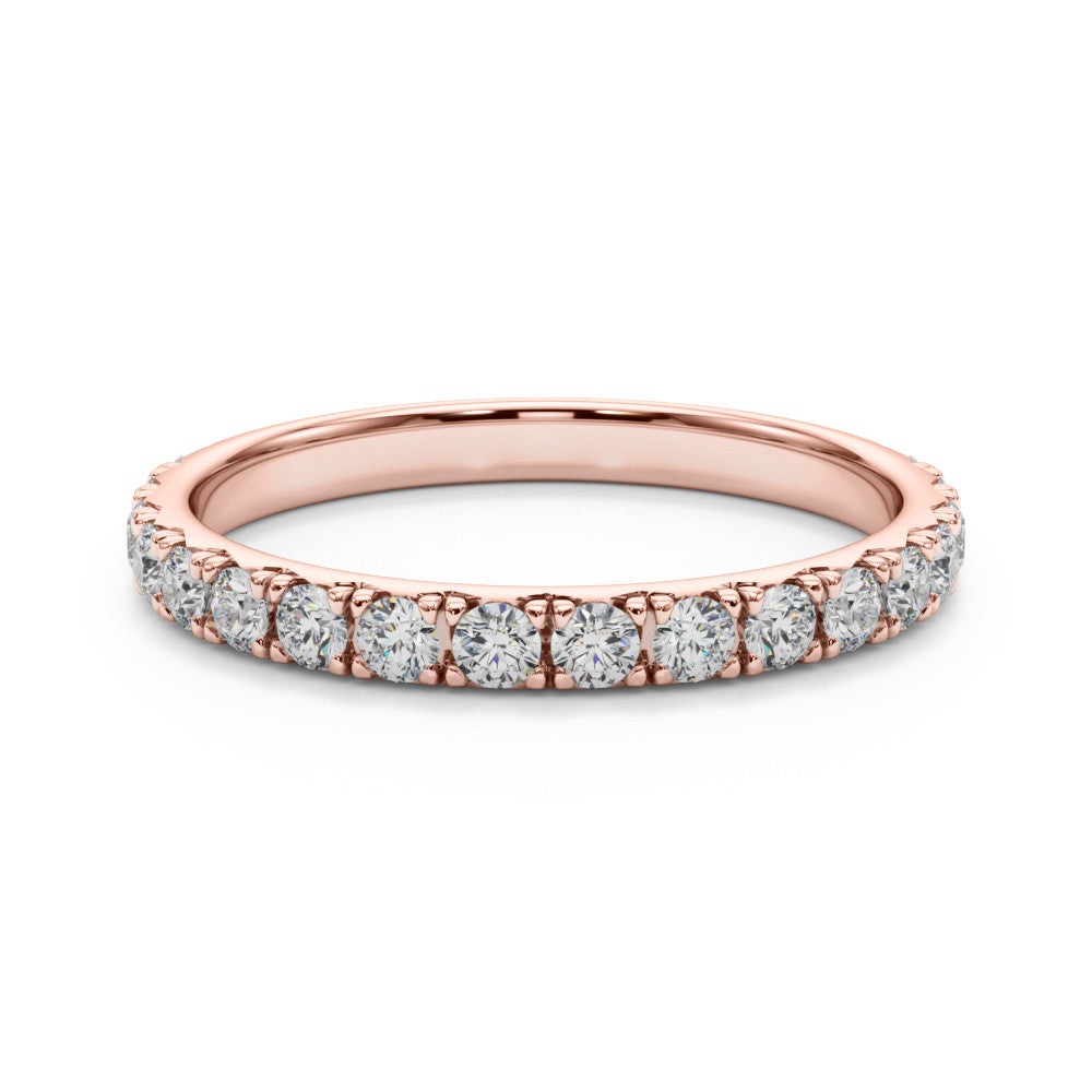 Rose gold Round Cut Diamond Eternity Band with Shared Prong Setting 1