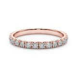 Rose gold Round Cut Diamond Eternity Band with Shared Prong Setting 1