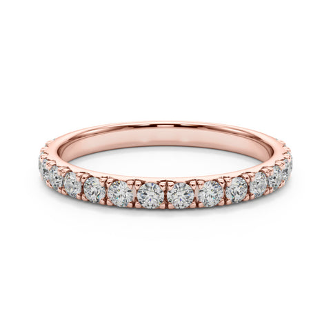 Rose gold Round Cut Diamond Eternity Band with Shared Prong Setting 1