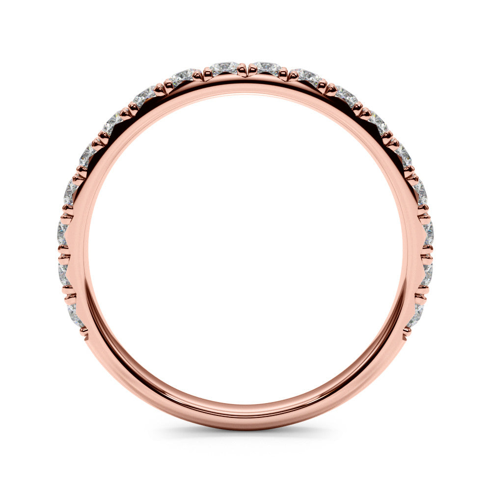 Rose gold Round Cut Diamond Eternity Band with Shared Prong Setting 2