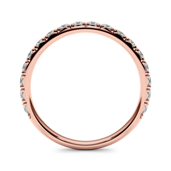 Rose gold Round Cut Diamond Eternity Band with Shared Prong Setting