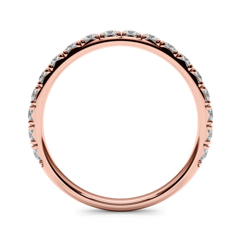 Rose gold Round Cut Diamond Eternity Band with Shared Prong Setting 2