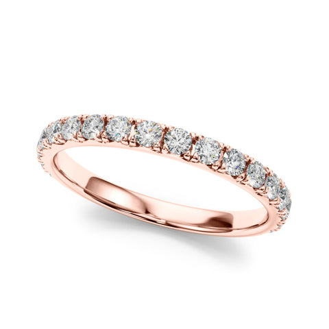 Rose gold Round Cut Diamond Eternity Band with Shared Prong Setting