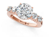Rose gold Round Cut Diamond Five-Stone Prong Set White Gold Ring_50