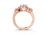 Rose gold Round Cut Diamond Five-Stone Prong Set White Gold Ring_52
