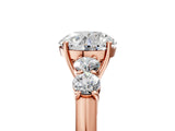 Rose gold Round Cut Diamond Five-Stone Prong Set White Gold Ring_54