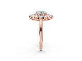 Rose gold Round Cut Diamond Floral Double Halo Engagement Ring with Prong Setting_29