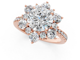 Rose gold Round Cut Diamond Floral Halo Pave Band with Prong Setting_42