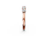 Rose gold Round Cut Diamond Half Eternity Band with Prong Setting_6