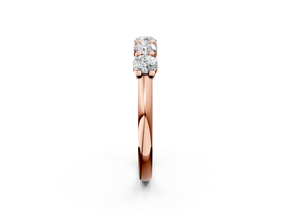 Rose gold Round Cut Diamond Half Eternity Band with Prong Setting