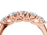 Rose gold Round Cut Diamond Half Eternity Band with Prong Setting_8