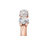 Rose gold Round Cut Diamond Half Eternity Band with Prong Setting_9