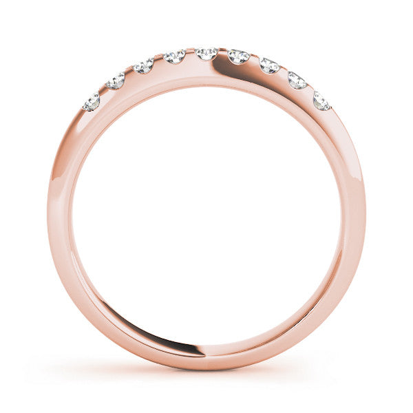 Rose gold Round Cut Diamond Half-Eternity Band with Shared Prong Setting 1