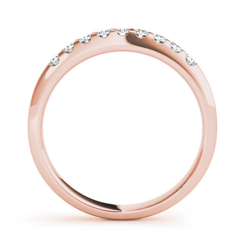 Rose gold Round Cut Diamond Half-Eternity Band with Shared Prong Setting 1