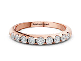 Rose gold Round Cut Diamond Half-Eternity Band with Shared Prong Setting_4