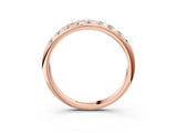 Rose gold Round Cut Diamond Half-Eternity Band with Shared Prong Setting_7