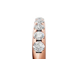 Rose gold Round Cut Diamond Half-Eternity Band with Shared Prong Setting_9