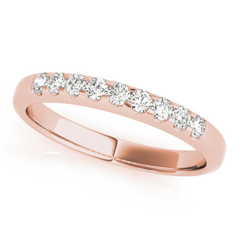 Rose gold Round Cut Diamond Half-Eternity Band with Shared Prong Setting