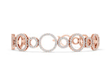 Rose gold Round Cut Diamond Halo Circle Link Bracelet with Pave Setting_2
